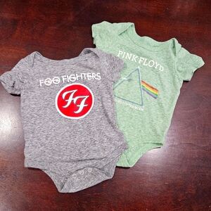 Infant Rock Band Music Pink Floyd & Foo Fighters Onesie Bundle